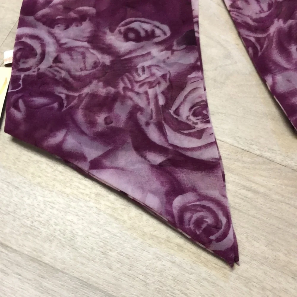 Purple Floral polyester scarf
